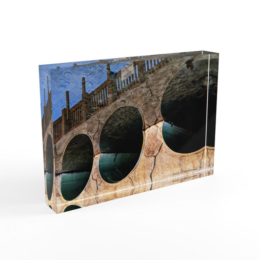 Swamis Vibe Surf and Sunsets Moonlight Beach Pipe Abstraction #7. Nature-Inspired Photo Block Display, Unique Home Decor, Office Wall Art, Gift for Nature Lovers, Modern Photo Stand