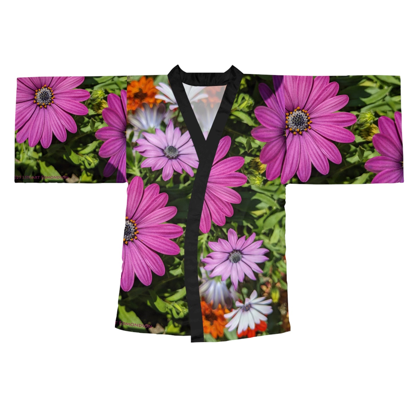 Swamis Vibe JSE Cali Designs  Swami's Surf Park Photo Collection #117 Purple Daisy Kimono Robe Floral Print Long Sleeve Kimono Robe, Cozy Lounge Wear, Perfect for Gifting, Spa Days, Spring Fashion, Relaxation, Boho Chic
