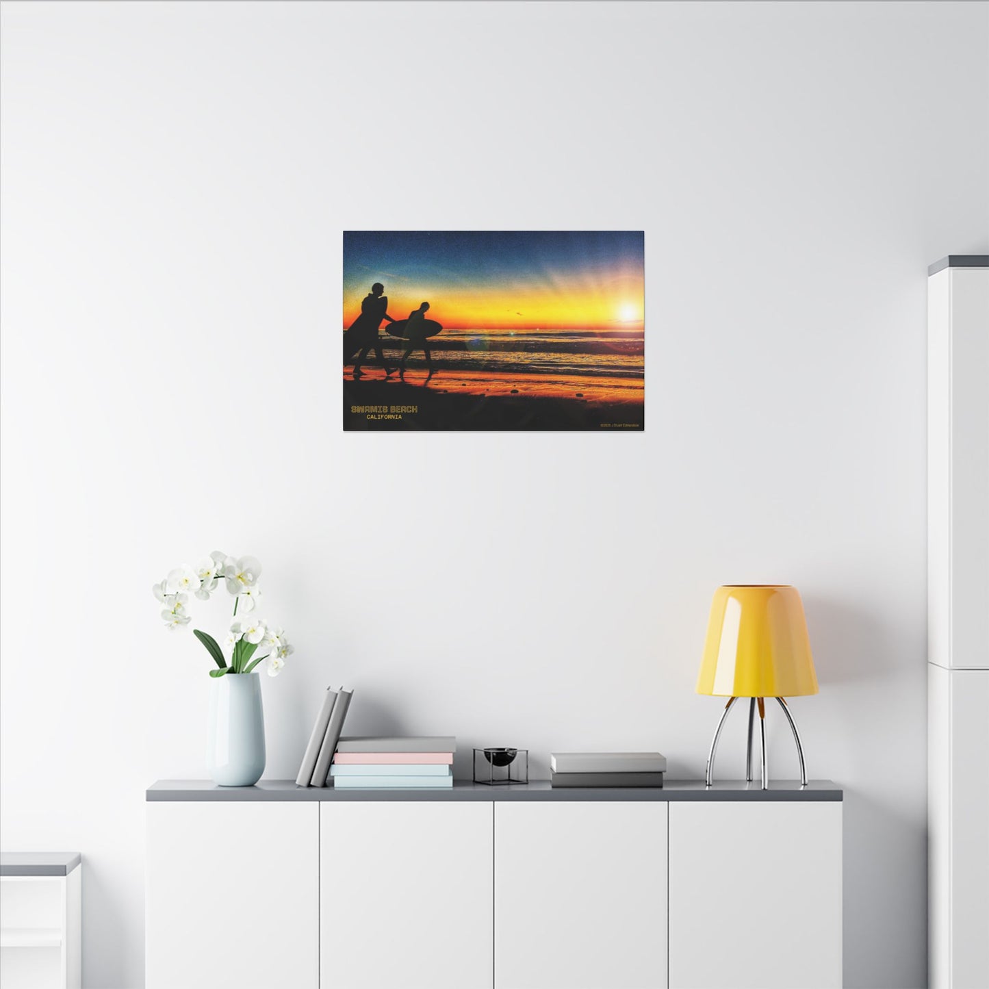 Swamis Vibe Encinitas California JSE Photograph #115 Spirited Swamis Surfers Sunset Sunset Surfing Matte Canvas Print, Surfer Wall Art, Beach Home Decor, Gift for Surf Lovers, Coastal Living, Ocean Art