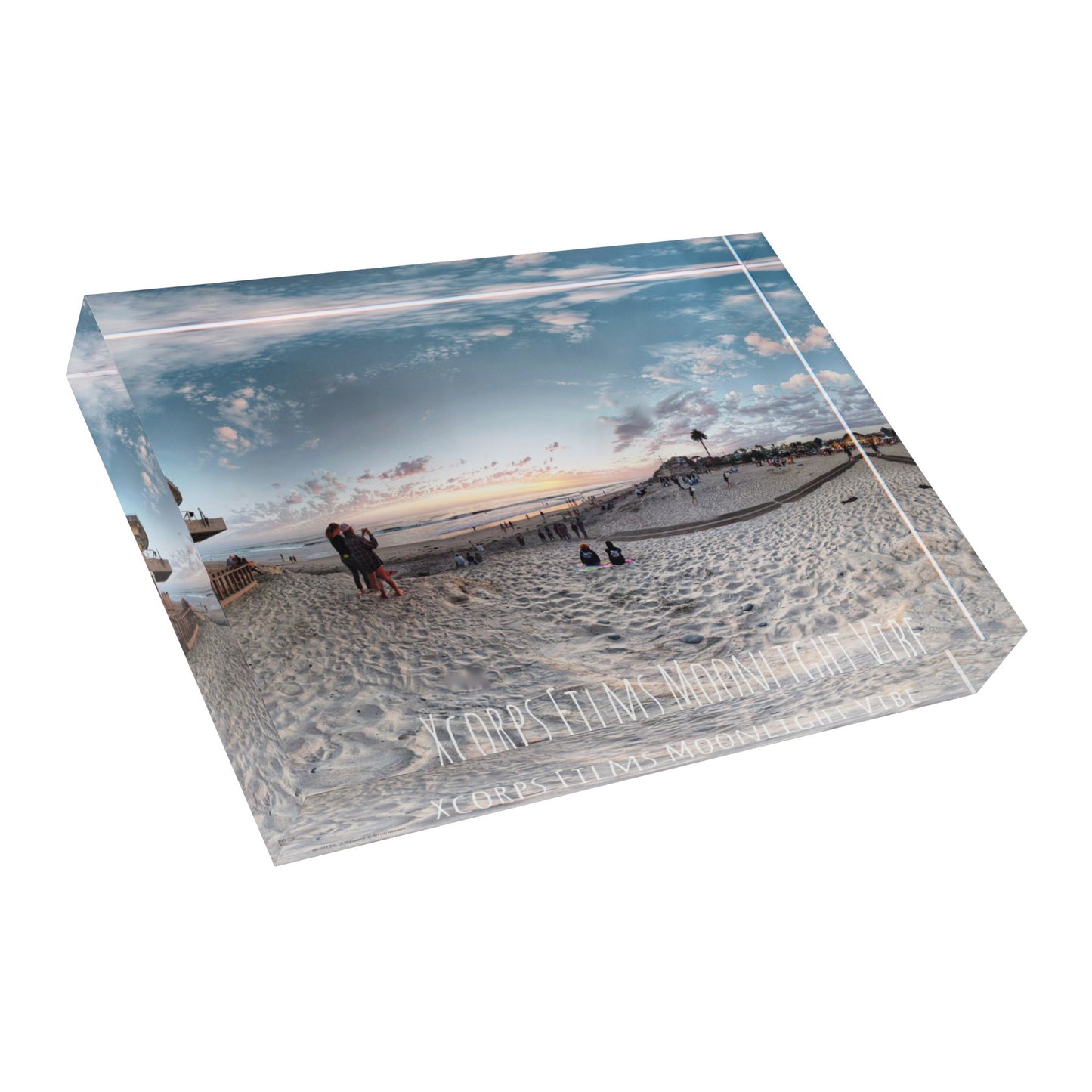 Swamis Vibe Surf and Sunsets Moonlight Beach #7. Photo Block Dreamy Home Decor, Personalized Gift, Beach Memories Display, Modern Wall Art, Photography Decor