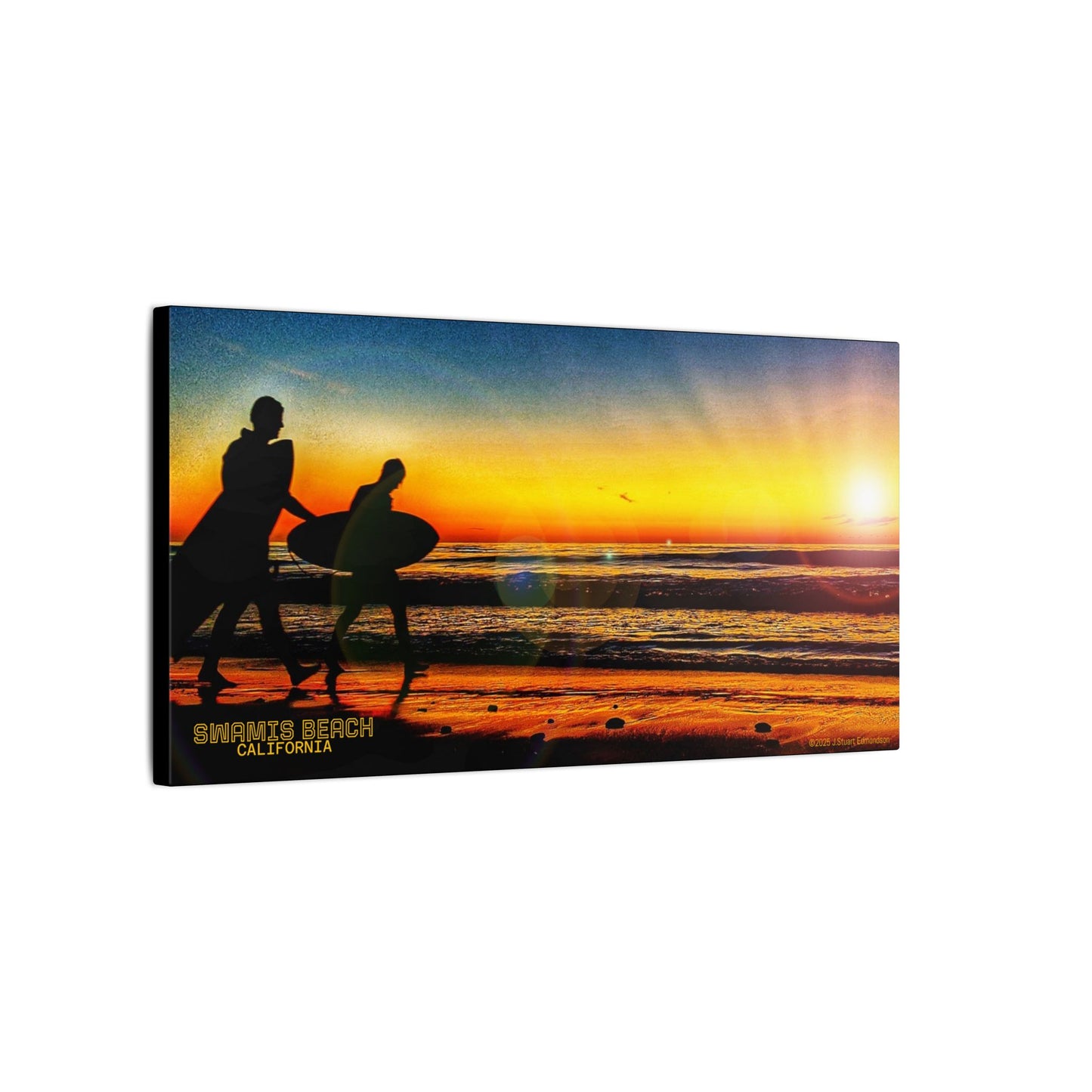 Swamis Vibe Encinitas California JSE Photograph #115 Spirited Swamis Surfers Sunset Sunset Surfing Matte Canvas Print, Surfer Wall Art, Beach Home Decor, Gift for Surf Lovers, Coastal Living, Ocean Art