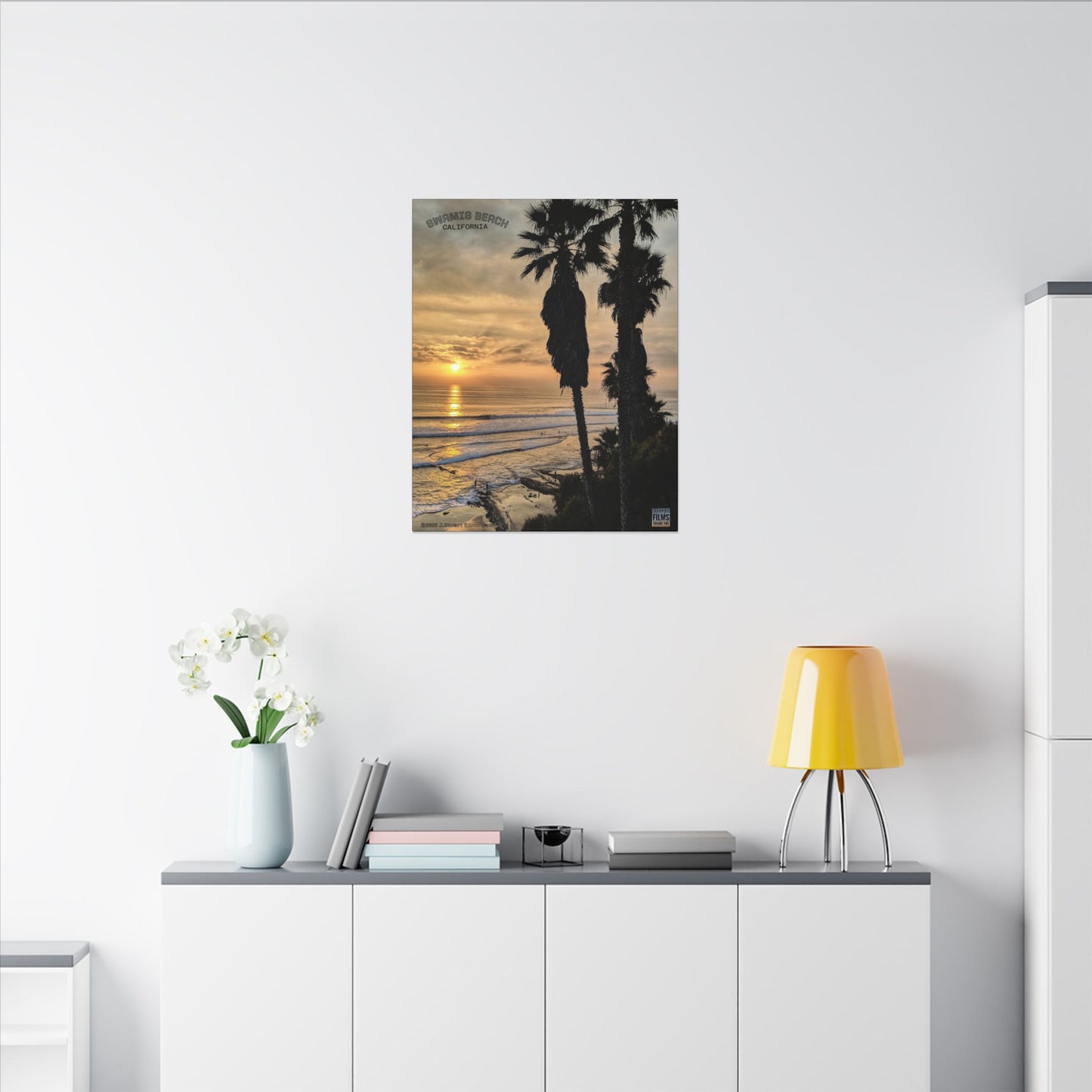 Swamis Vibe Encinitas California JSE Photograph #259 Swamis Winter Sunset Canvas Wall Art, Coastal Home Decor, Beach Vibes, Room Aesthetic, California Sunset, Gift for Ocean Lovers
