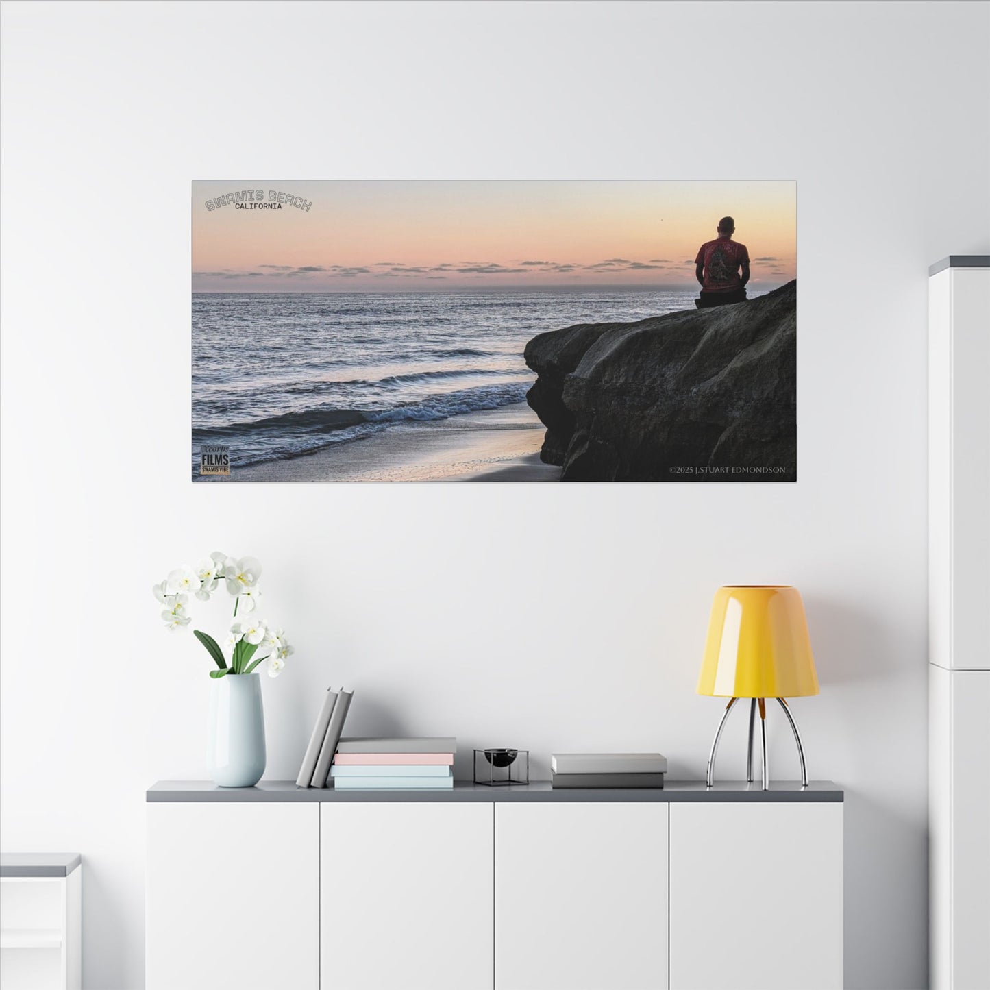 Swamis Vibe Encinitas California JSE Photograph #251 Meditation Serene Beach Canvas Print, Wall Decor, Coastal Art, Home Decor, Nature Wall Art, Perfect Gift for Ocean Lovers