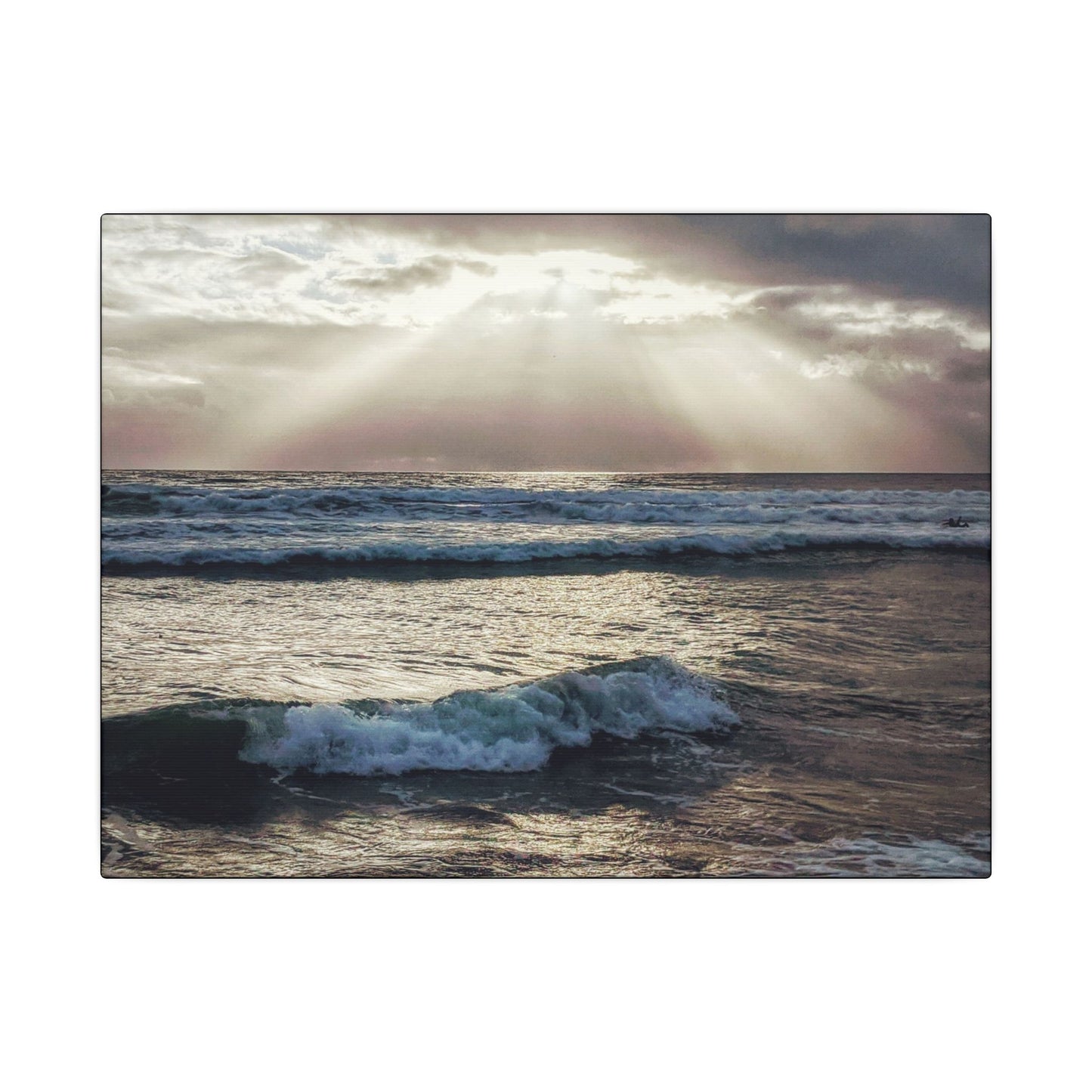 Swamis Vibe Encinitas California JSE Photograph #1256 Swamis Sun Rays Canvas Wall Art, Ocean Sunset Decor, Coastal Home Decor, Beach Wall Art, Nautical Wall Art