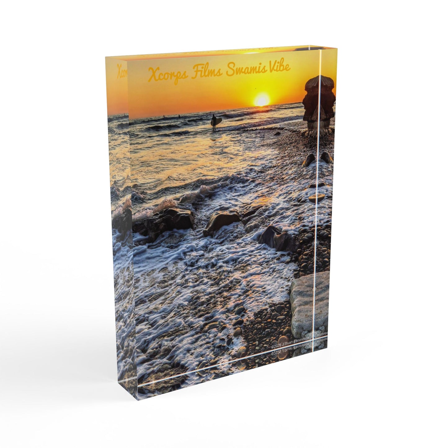 Swamis Vibe Surf and Sunsets 3D Photo Blocks Swamis Reef Sunset #111 Sunset Photo Block, Beach Decor, Coastal Gift, Memories Display, Home Decoration