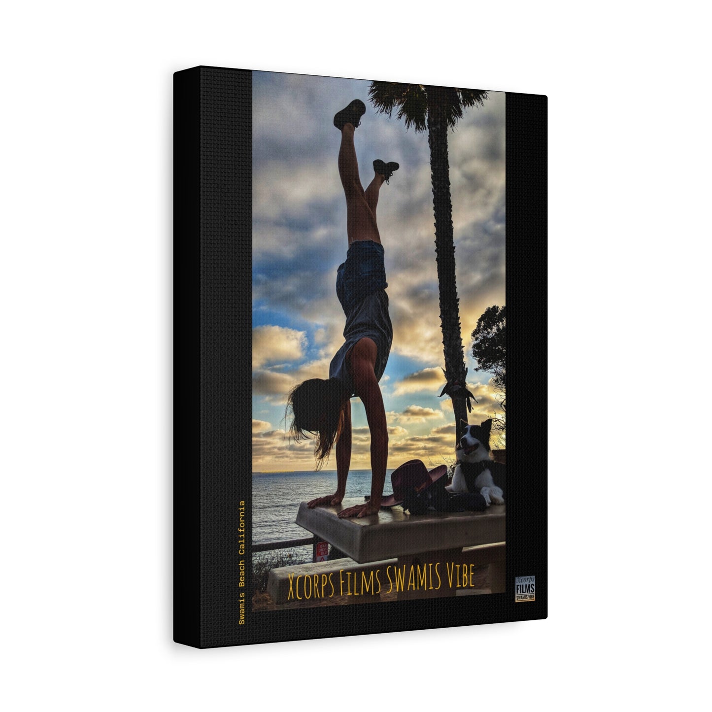 Swamis Vibe Encinitas California JSE Designs #2. Handstand Swami's Beach Canvas Print | Beach Wall Art, Home Decor, Inspirational Gift, Coastal Artwork, Photography Decor