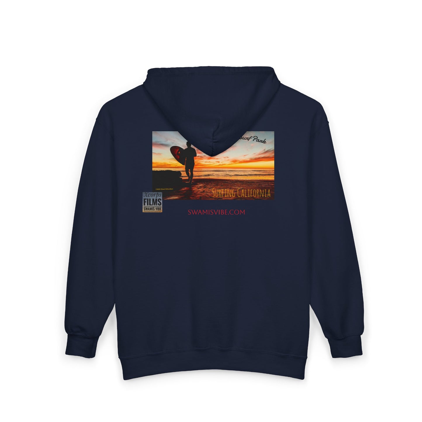 Swamis Vibe Encinitas California JSE Designs custom Hoodie #2 Swamis Beach Vibe California Unisex Full Zip Hoodie with Serene Sky Design, Cozy Sweatshirt, Perfect for Relaxing, Gifting, Everyday Wear, Best for Autumn and Winter