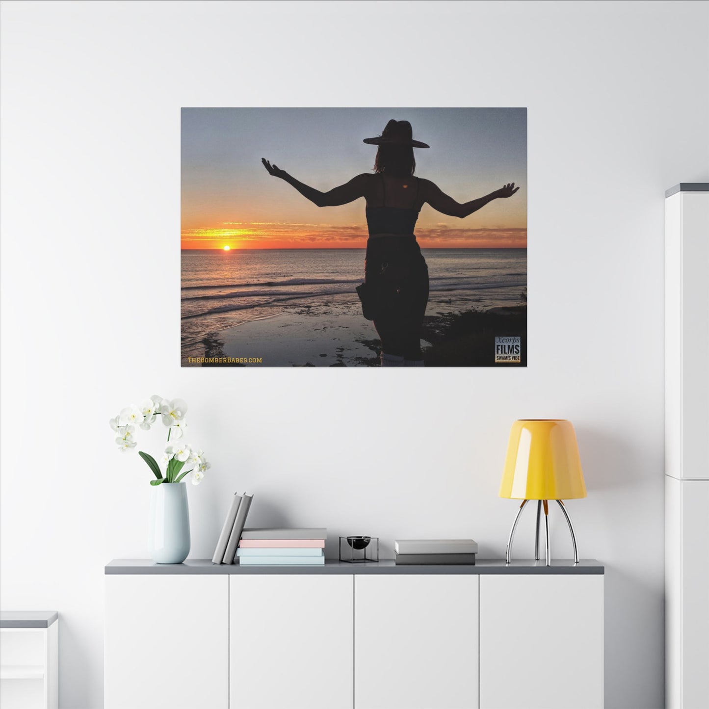 Swamis Vibe Encinitas California JSE Photograph #334 Swamis Sunset Tribute Wall Art, Matte Canvas Print, Beach Decor, Inspirational Home Decor, Gift for Nature Lovers, Relaxing Artwork