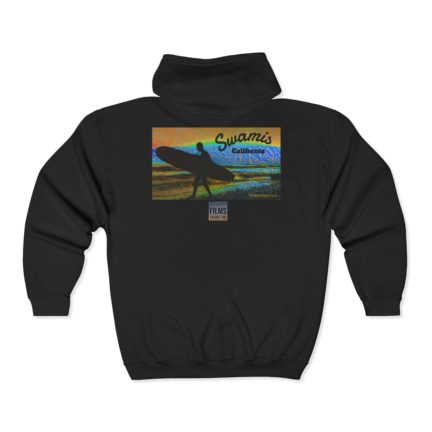 Swamis Vibe Encinitas California JSE Designs custom Hoodie #4. Swamis Beach Surf Vibe California Stylish Zip-Up Hooded Sweatshirt, Cozy Casual Wear, Perfect Gift for Friends, Unique Art Design, Great for Every Season