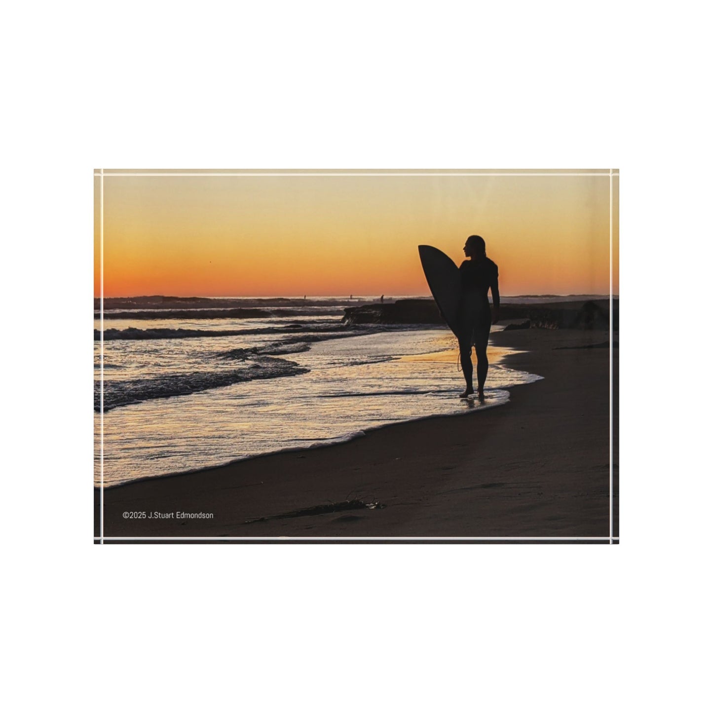 Swamis Vibe Surf and Sunsets Swamis Surfer Girl Sunset Surf Photo Block - Coastal Decor, Surfing Gift, Beach Art, Personalized Home Accent, Wall Display