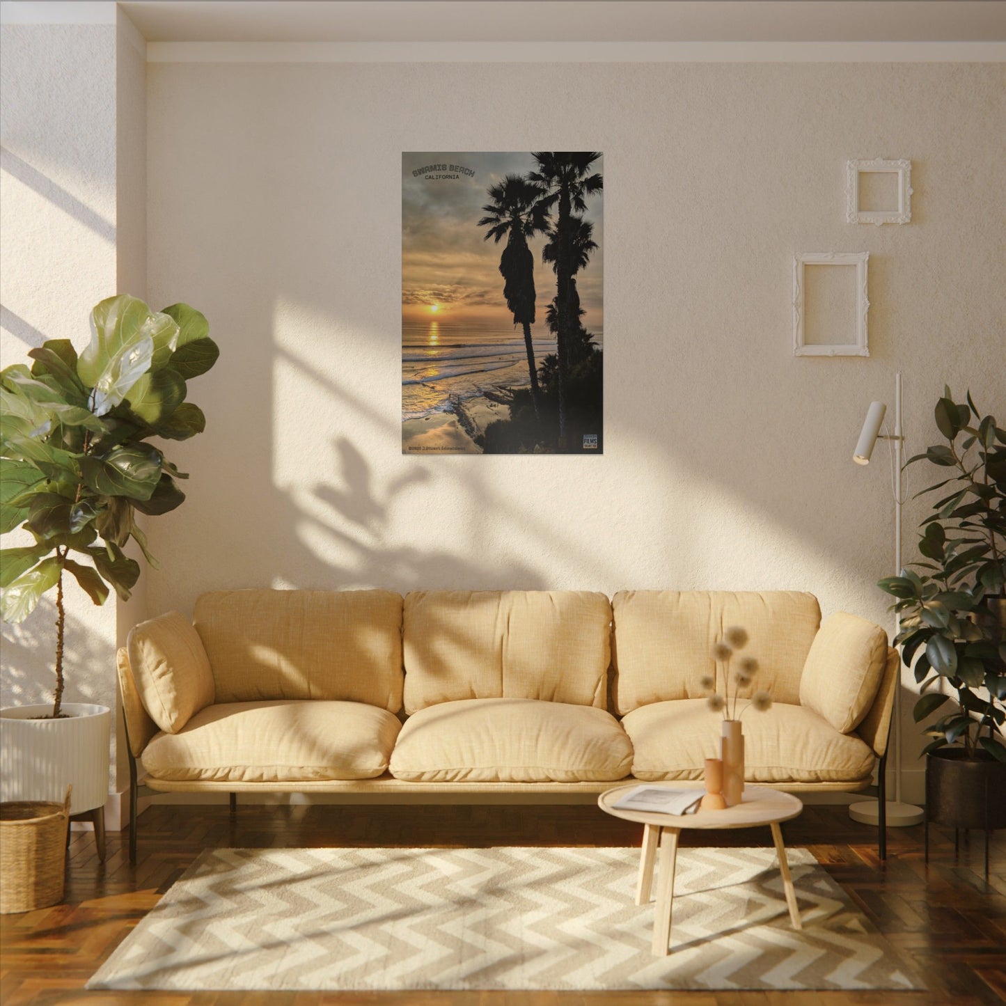 Swamis Vibe Encinitas California JSE Photograph #259 Swamis Winter Sunset Canvas Wall Art, Coastal Home Decor, Beach Vibes, Room Aesthetic, California Sunset, Gift for Ocean Lovers