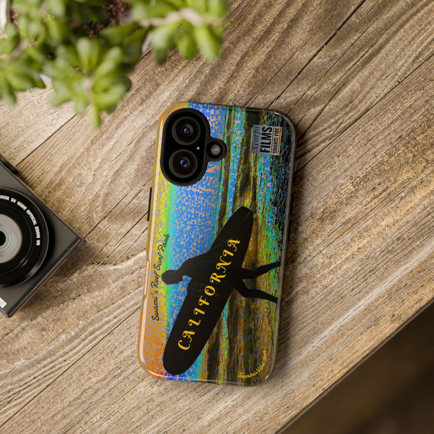 Swamis Vibe Encinitas California JSE Phone Case Designs #1 Swamis Beach Vibe California Surf Phone Case, Tropical Vibes, Ideal for Beach Lovers, Unique Gift for Summer, Vacation Accessories, Trendy Style
