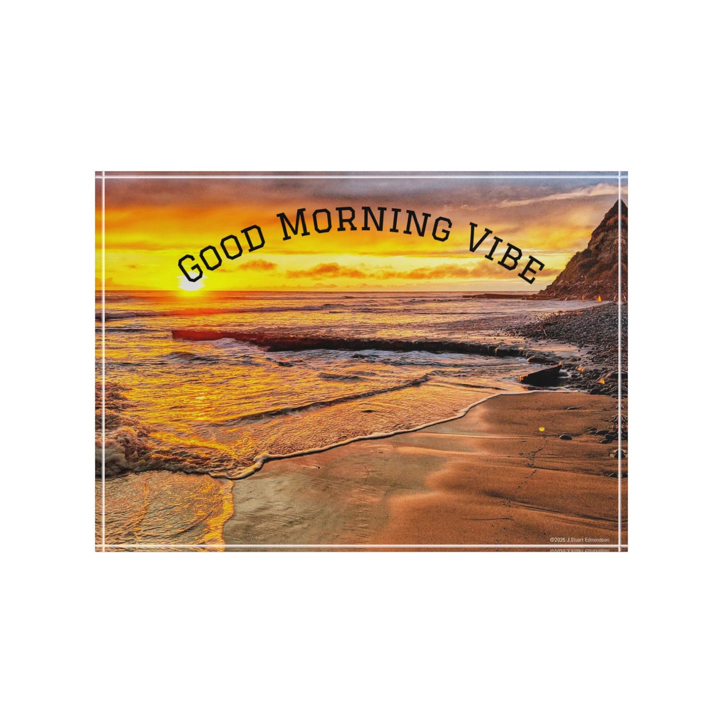 Swamis Vibe Surf and Sunsets 3D Photo Blocks Good Morning #201 Vibe Photo Block | Sunrise Landscape Display, Home Decor, Inspirational Gift, Beach Aesthetic, Motivational Wall Art