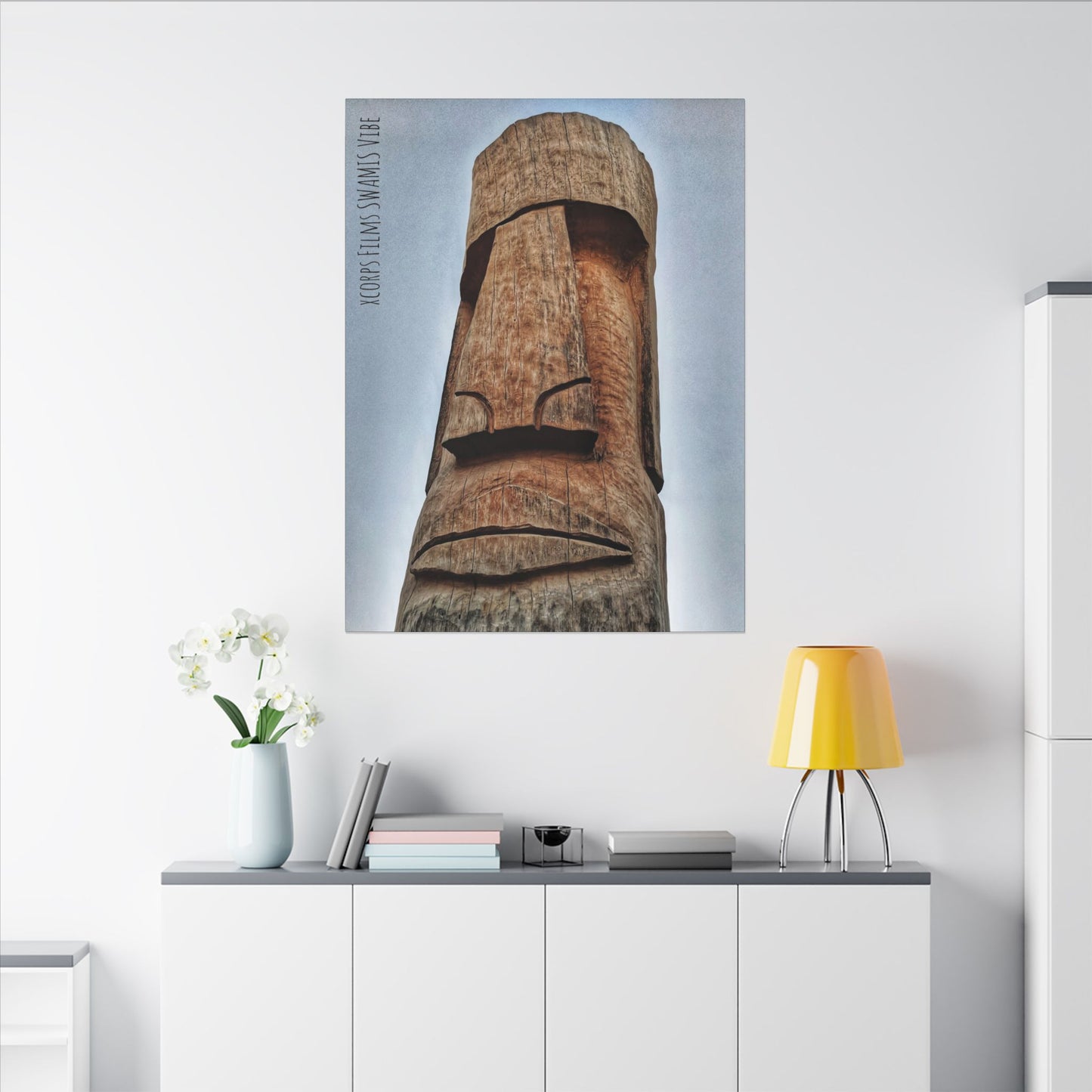 Swamis Vibe Surf Park Encinitas California JSE Photograph #500 Swamis Tiki Head Moai Statue Canvas Art Print, Wall Decor for Home, Unique Gift, Housewarming Decor, Cultural Artwork, Artistic Decor
