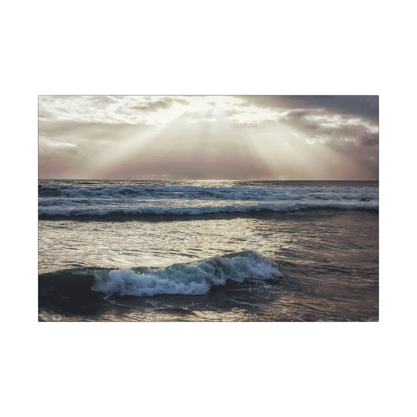 Swamis Vibe Encinitas California JSE Photograph #1256 Swamis Sun Rays Canvas Wall Art, Ocean Sunset Decor, Coastal Home Decor, Beach Wall Art, Nautical Wall Art
