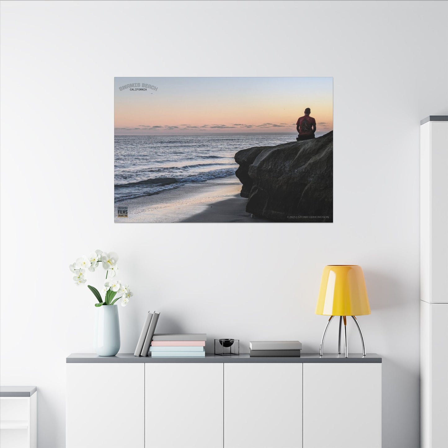 Swamis Vibe Encinitas California JSE Photograph #251 Meditation Serene Beach Canvas Print, Wall Decor, Coastal Art, Home Decor, Nature Wall Art, Perfect Gift for Ocean Lovers