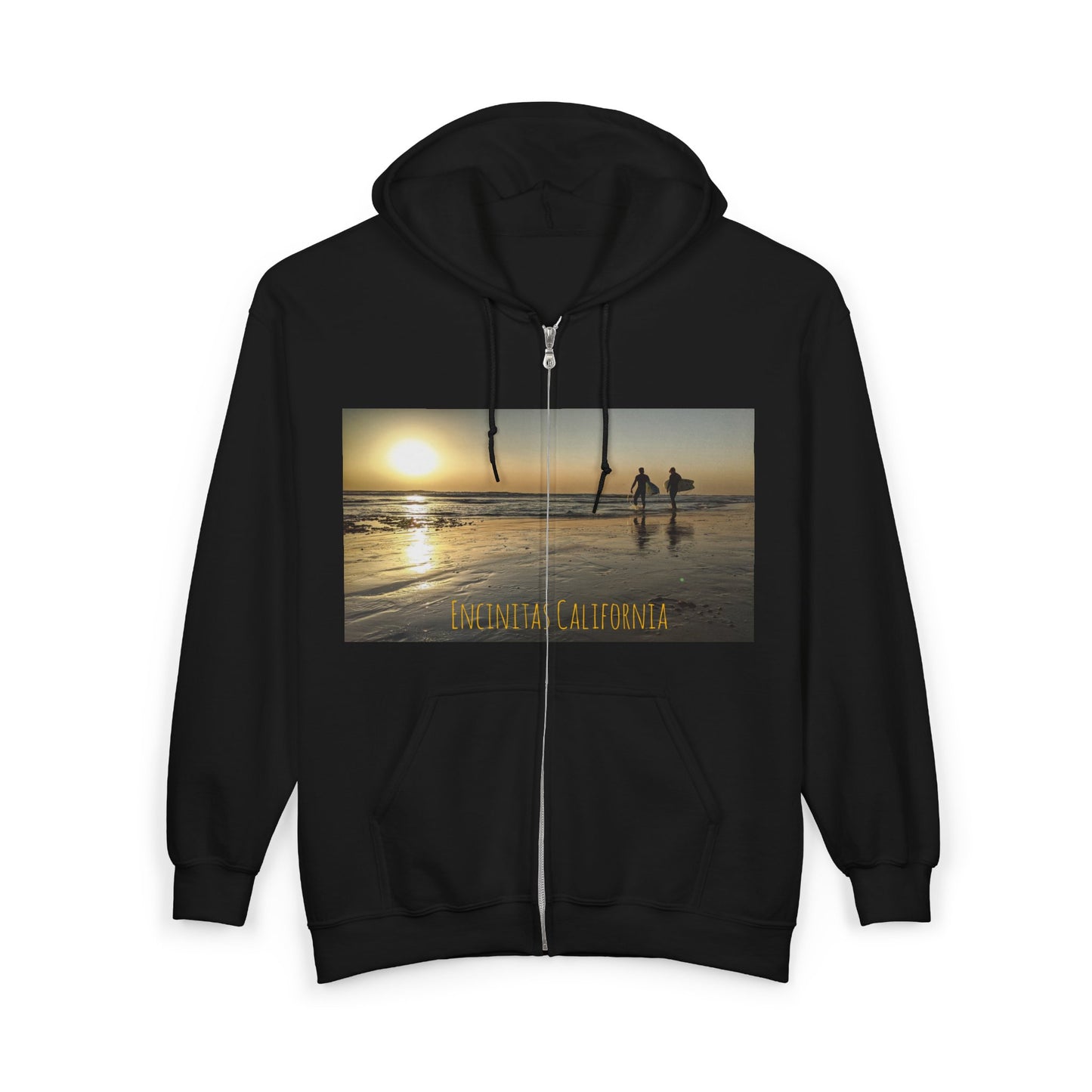 Swamis Vibe Encinitas California JSE Designs custom Hoodie #1 Swamis Beach Vibe California Sunset Unisex Hoodie, Beach Lover Gift, Surfing Hoodie, Casual Wear, Travel Clothing, Unisex Full Zip Sweatshirt