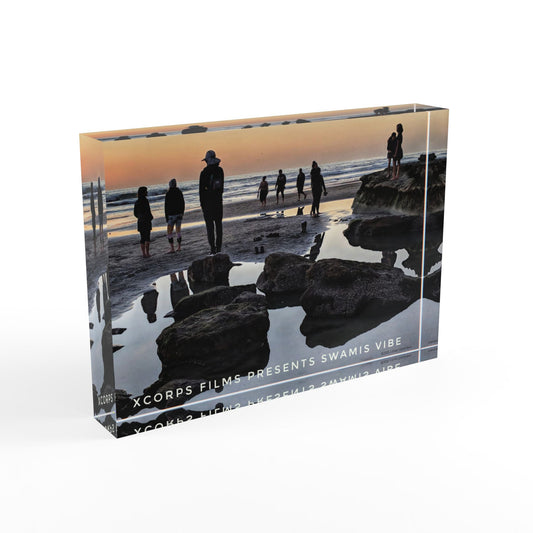 Swamis Vibe Surf and Sunsets 3D Photo Blocks Low Tide Silhouettes #1146 Custom Photo Block Display, Beach Vibe Decor, Gift for Ocean Lovers, Home Office Wall Art