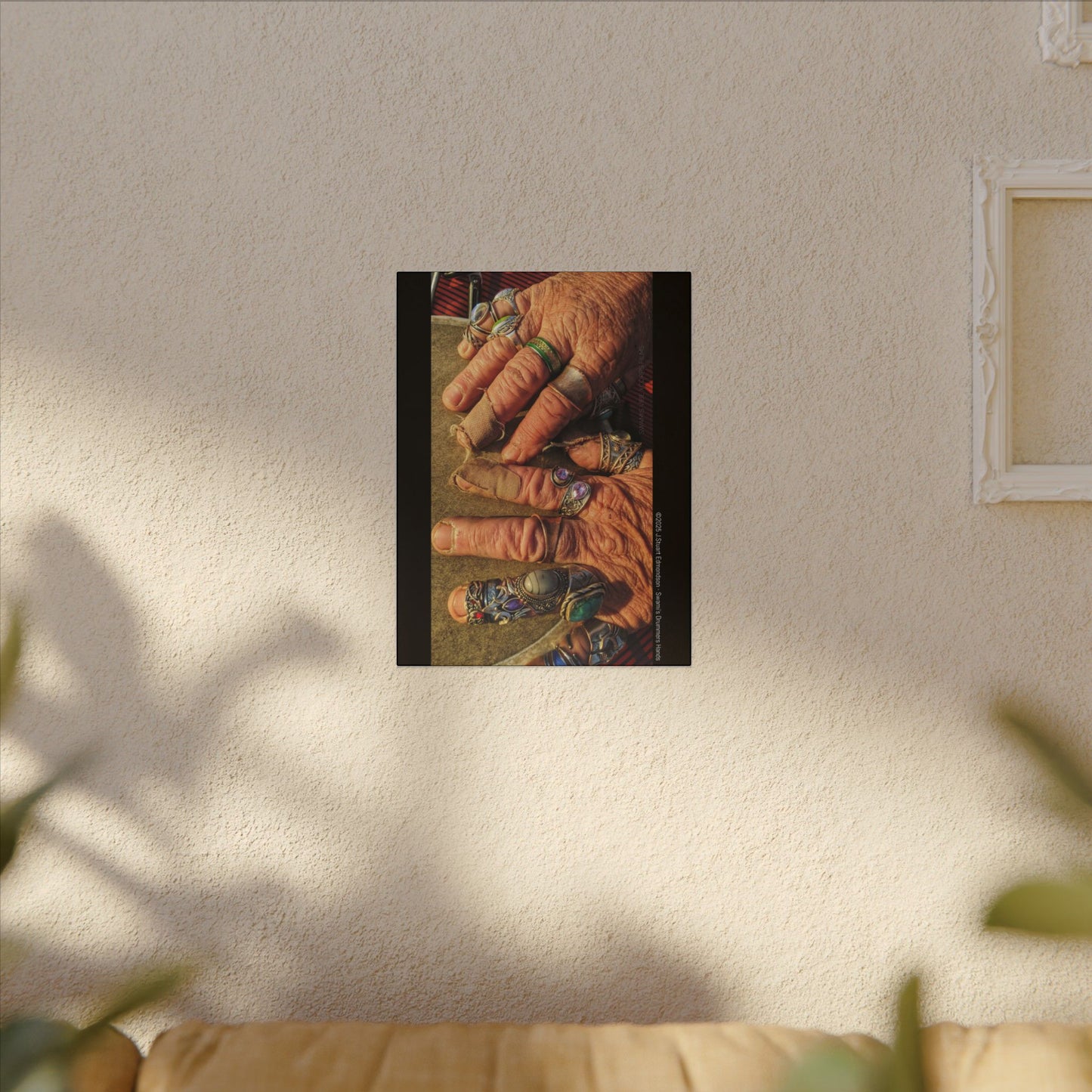 Swamis Vibe Encinitas California JSE Photograph #1253 Swamis Drummer Hands Artistic Canvas Wall Art, Bohemian Home Decor, Unique Gift for Art Lovers, Vibrant Pop Culture Design, Studio Display