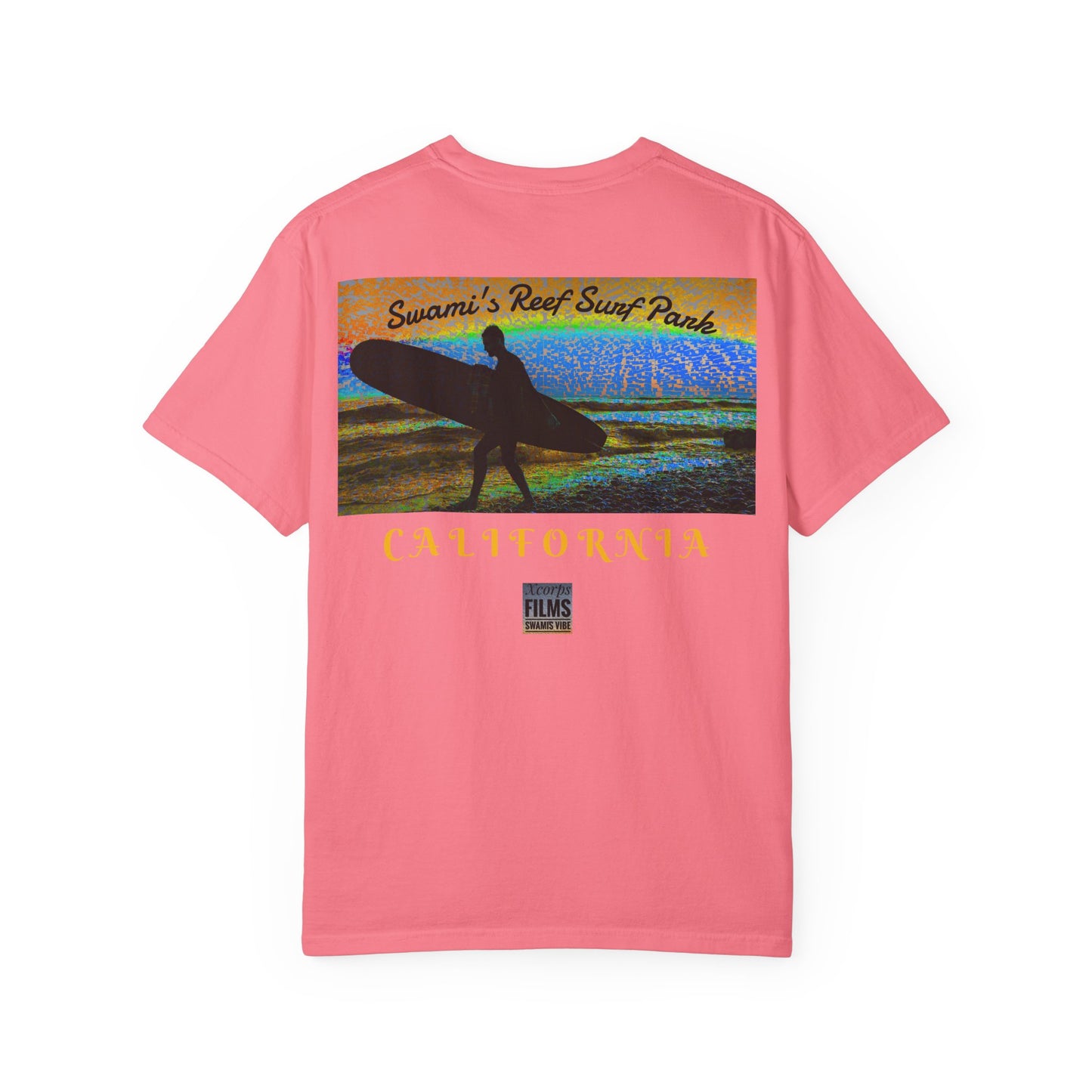 Swamis Vibe Encinitas California JSE Designs #517 Swamis Vibe Surf Film Unisex Tee Shirt, Summer Clothing, Gift for Surfers, Unisex Beach Tee, Casual Wear, Vacation Shirt, Encinitas Style