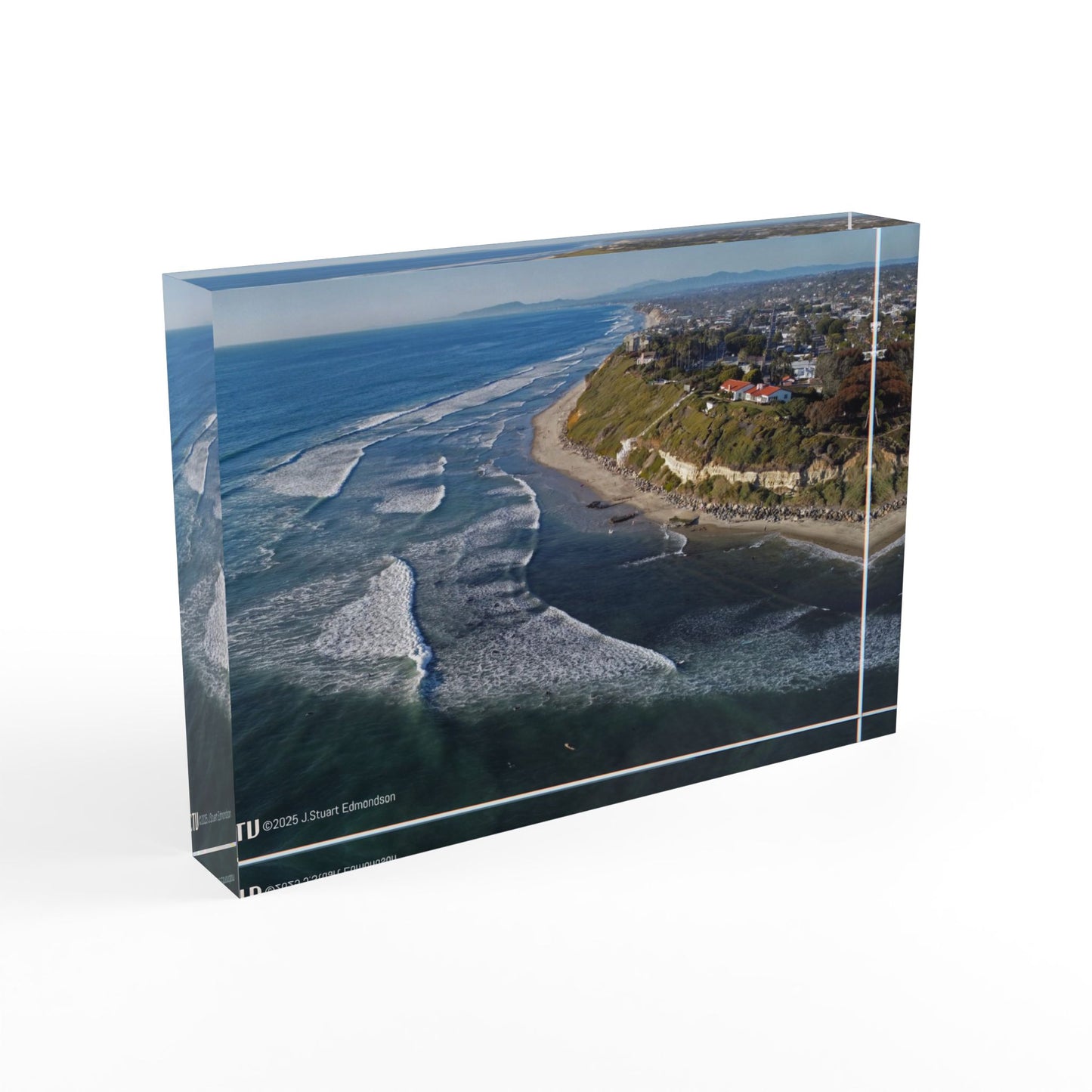 Swamis Vibe Surf and Sunsets Photo Series Flying Over Swamis #1. Photo Block - Beach Memories, Home Decor, Photo Gift,