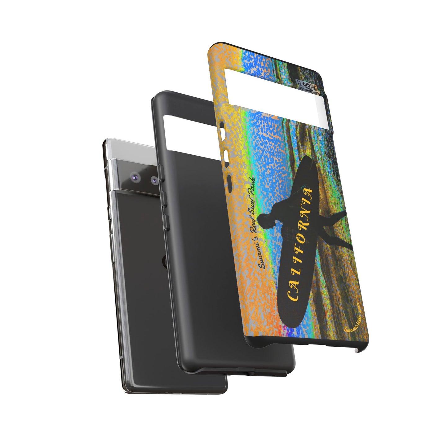 Swamis Vibe Encinitas California JSE Phone Case Designs #1 Swamis Beach Vibe California Surf Phone Case, Tropical Vibes, Ideal for Beach Lovers, Unique Gift for Summer, Vacation Accessories, Trendy Style