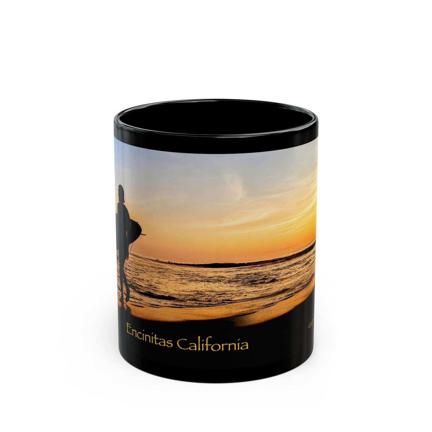 Swamis Vibe Encinitas California JSE Designs #3 Swamis Surfer Ceramic Mug Sunset Beach Vibes Mug, Surfing Gift, Coffee Cup, Ocean Lover, Encinitas California Mug, Beach Decor, Gift for Him/Her