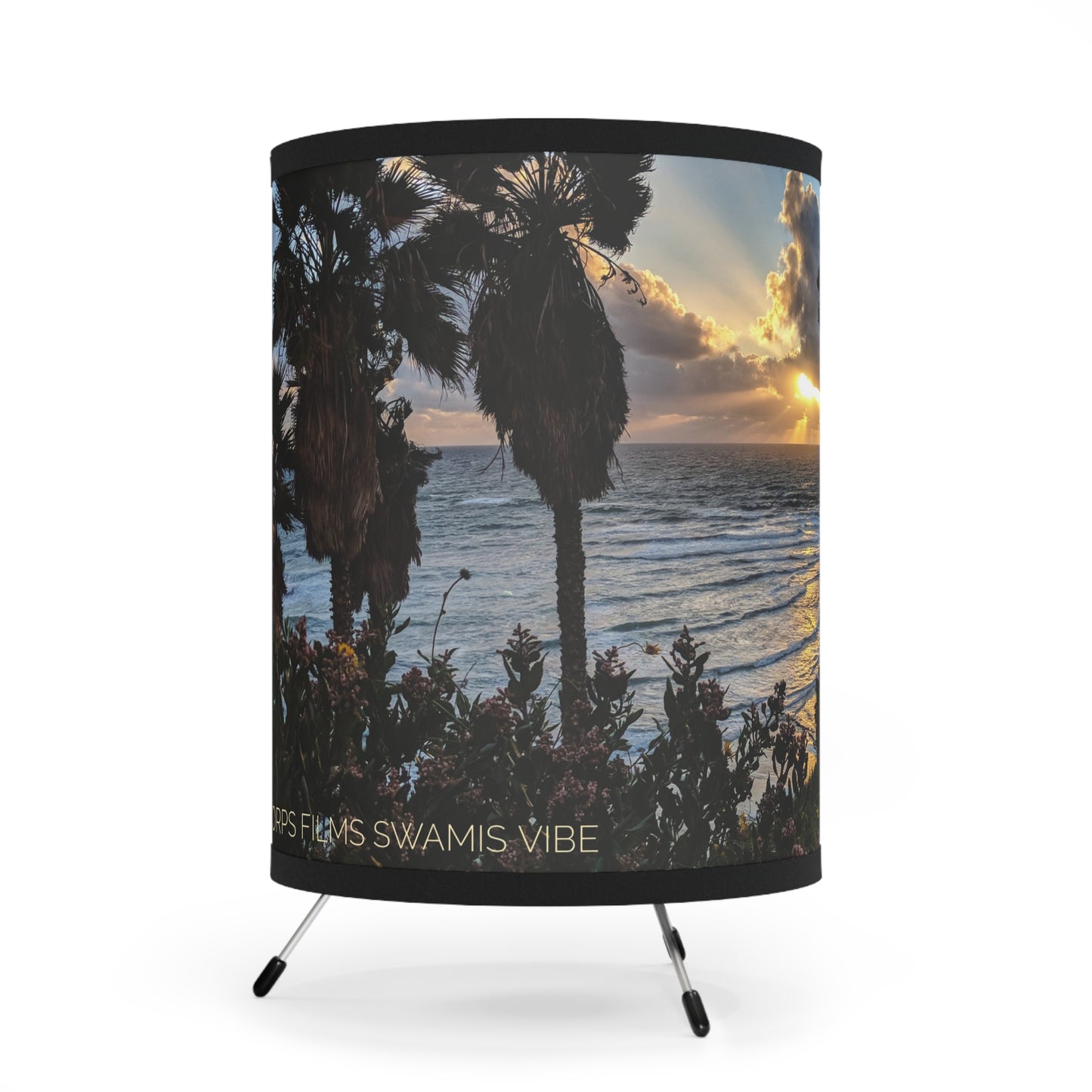 Swamis Reef Surf Park Encinitas California -  Hi Rez Sunset Storm Desk Lamp.