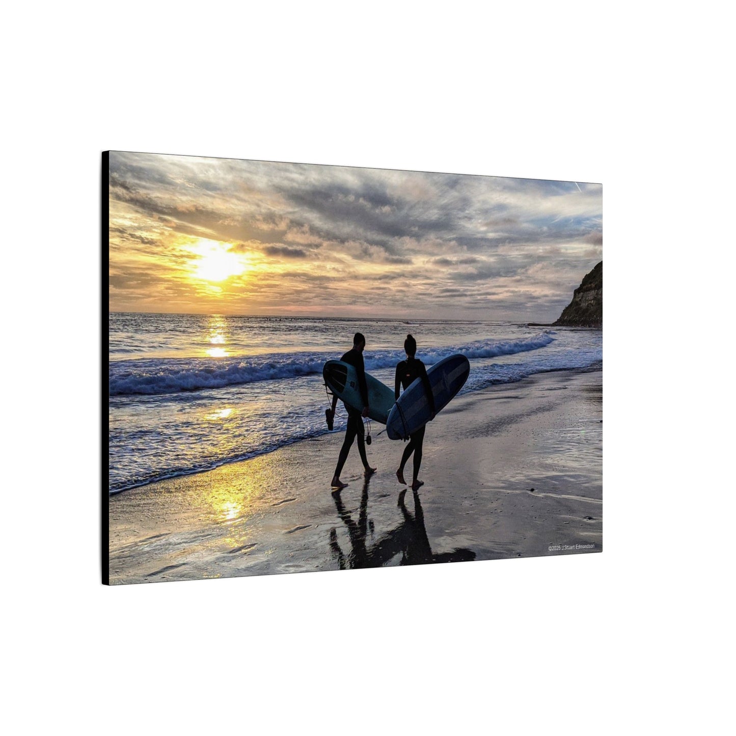 Swamis Vibe Encinitas California JSE Photograph #431 Swamis Silver Sunset Surfers Sunset Surfing Canvas Wall Art | Beach Decor, Ocean Sunset, Surfing Artwork, Home Decor, Gift for Surfers