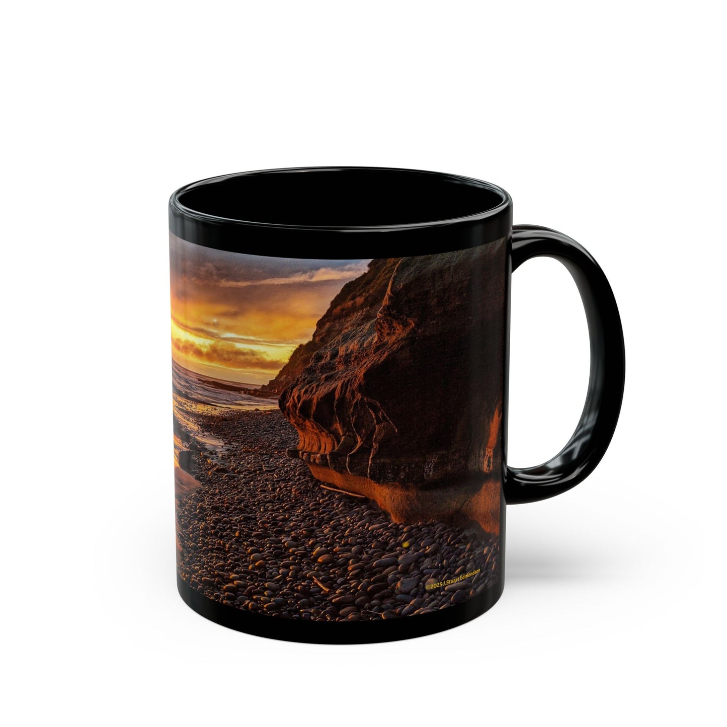 Swamis Vibe Encinitas California JSE Designs #10. Xcorps Films Swamis Sunset Vibe Ceramic Mug Black Sunset Beach Mug - Perfect for Coffee Lovers, Beach House Decor, Nature Gifts, Travel Mementos, Relaxing Vibes