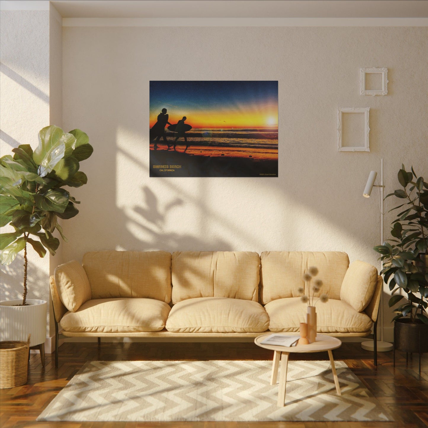 Swamis Vibe Encinitas California JSE Photograph #115 Spirited Swamis Surfers Sunset Sunset Surfing Matte Canvas Print, Surfer Wall Art, Beach Home Decor, Gift for Surf Lovers, Coastal Living, Ocean Art