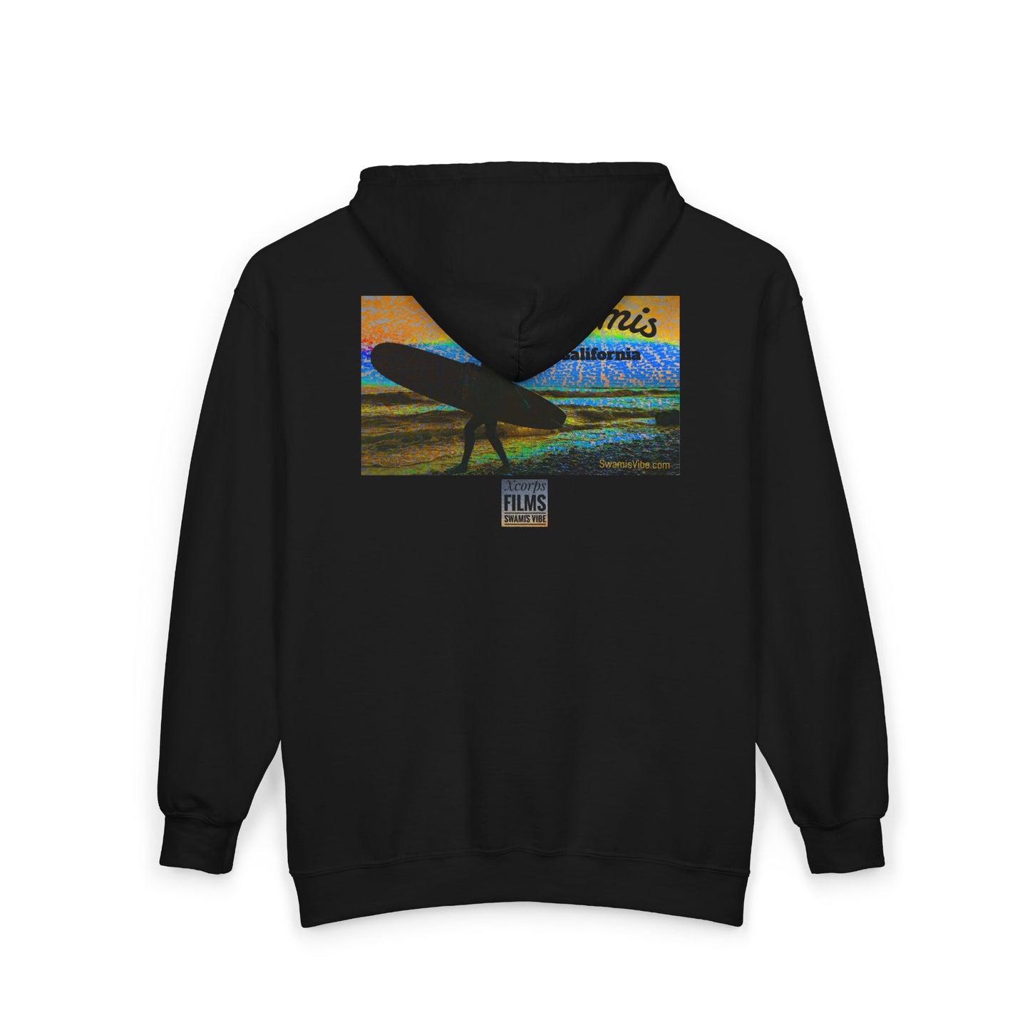 Swamis Vibe Encinitas California JSE Designs custom Hoodie #4. Swamis Beach Surf Vibe California Stylish Zip-Up Hooded Sweatshirt, Cozy Casual Wear, Perfect Gift for Friends, Unique Art Design, Great for Every Season