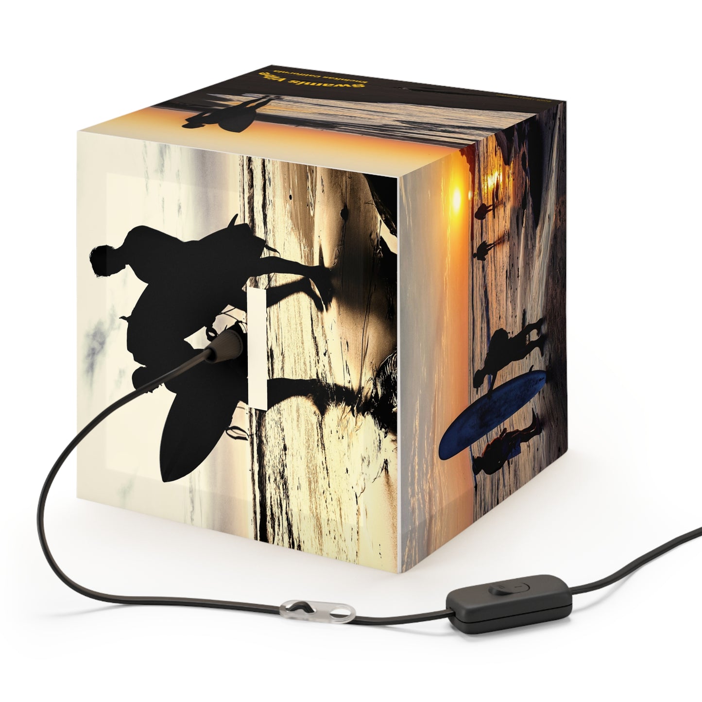 Swamis Vibe Surf and Sunsets CUBE Lamp #4 home, office lighting, surfing lamp, surfers light,