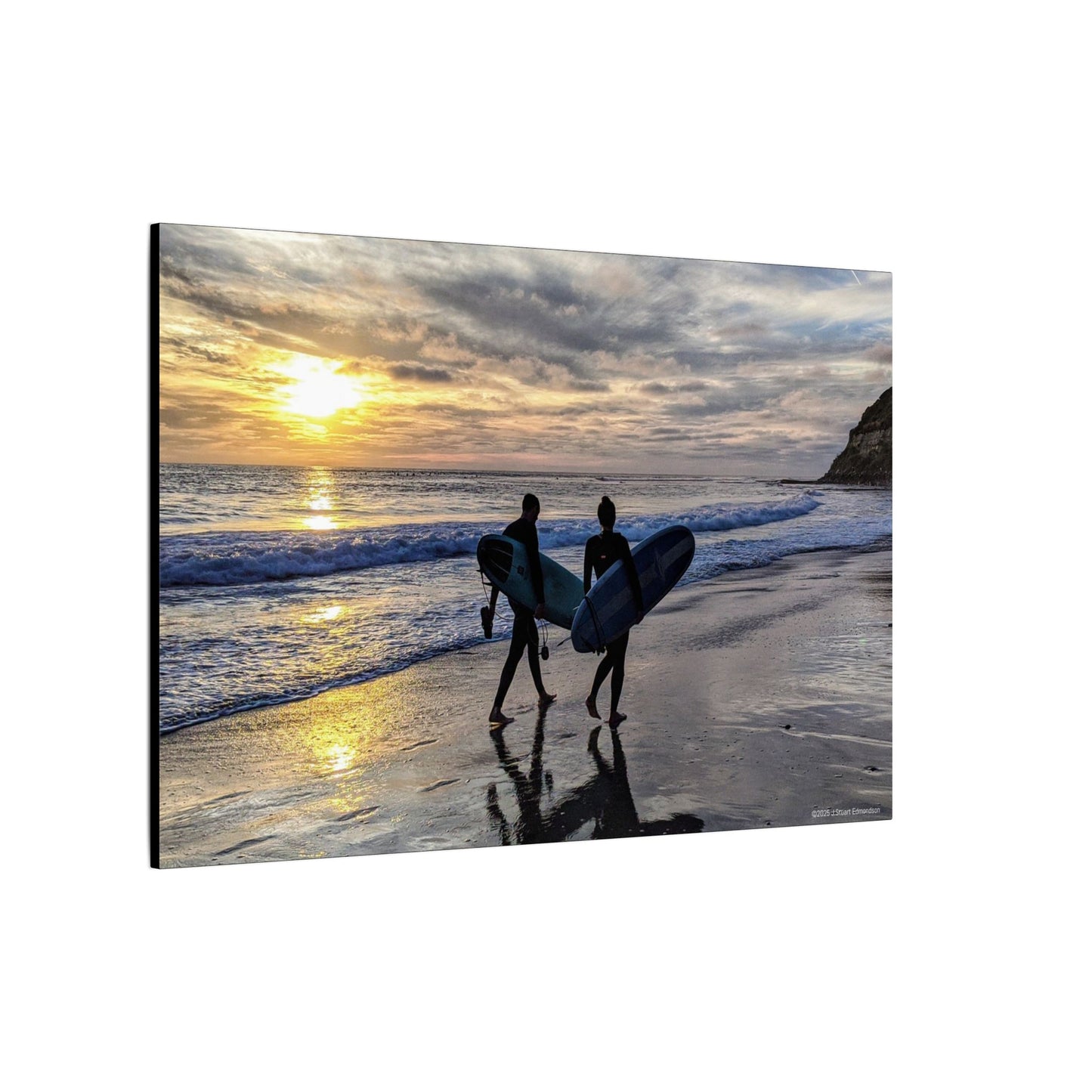 Swamis Vibe Encinitas California JSE Photograph #431 Swamis Silver Sunset Surfers Sunset Surfing Canvas Wall Art | Beach Decor, Ocean Sunset, Surfing Artwork, Home Decor, Gift for Surfers