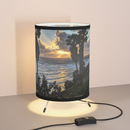 Swamis Reef Surf Park Encinitas California -  Hi Rez Sunset Storm Desk Lamp.