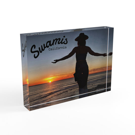 Swamis Vibe Surf and Sunsets Swamis Viber Sunset Tribute Photo Block Coastal Decor, Swamis California Print, Home Decor, Beach House Gift, Sunset Art, Wall Art