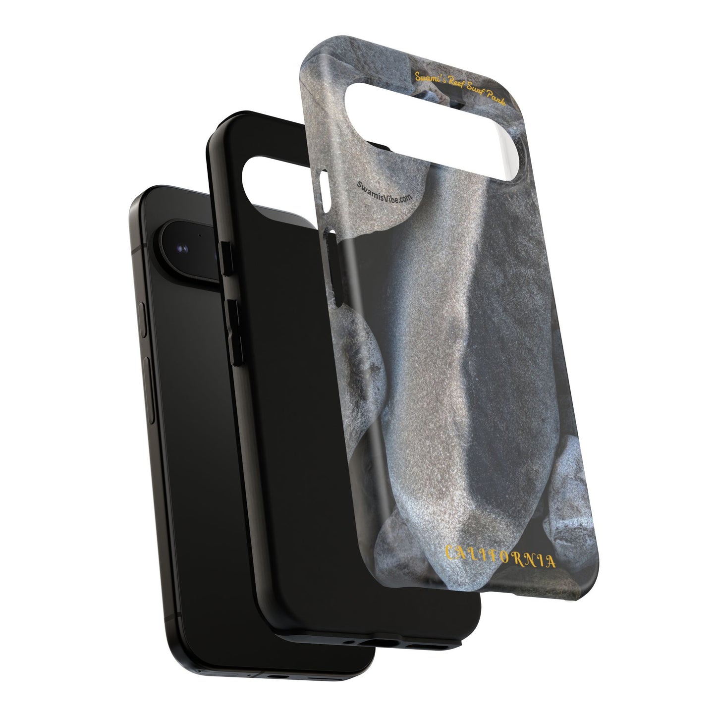 Swamis Vibe Encinitas California JSE Phone Case Designs #3. Swamis Beach Melted Rocks Durable Phone Case with Rock Design, Tough Cases for Outdoorsy Souls, Unique Gift for Nature Lovers, Perfect for Hiking and Adventure