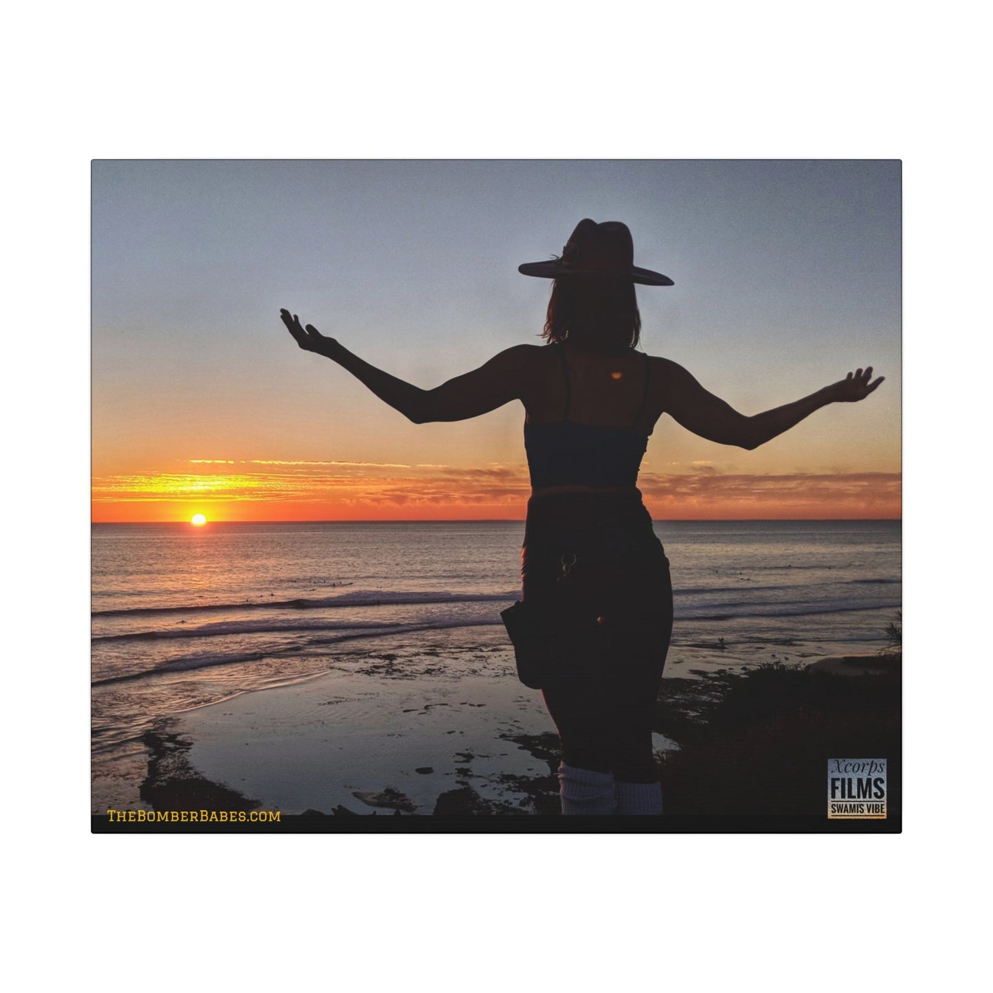 Swamis Vibe Encinitas California JSE Photograph #334 Swamis Sunset Tribute Wall Art, Matte Canvas Print, Beach Decor, Inspirational Home Decor, Gift for Nature Lovers, Relaxing Artwork