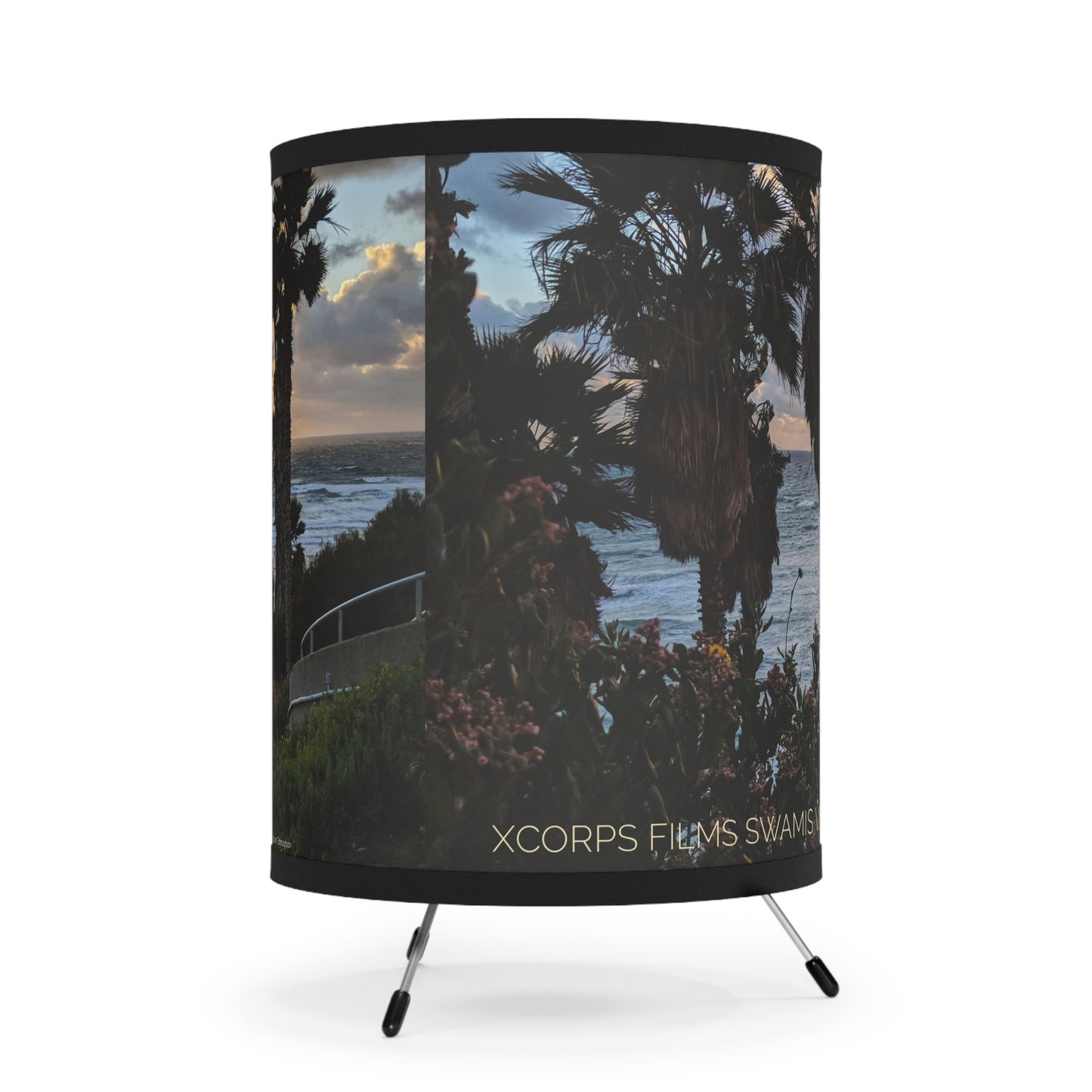 Swamis Reef Surf Park Encinitas California -  Hi Rez Sunset Storm Desk Lamp.