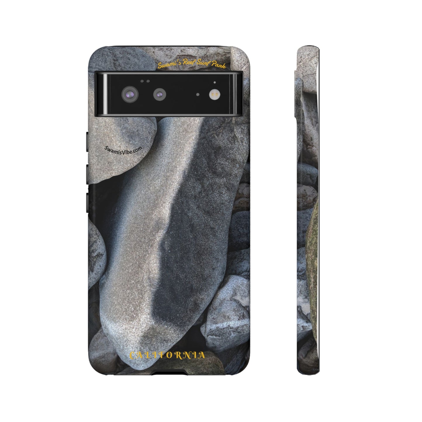 Swamis Vibe Encinitas California JSE Phone Case Designs #3. Swamis Beach Melted Rocks Durable Phone Case with Rock Design, Tough Cases for Outdoorsy Souls, Unique Gift for Nature Lovers, Perfect for Hiking and Adventure