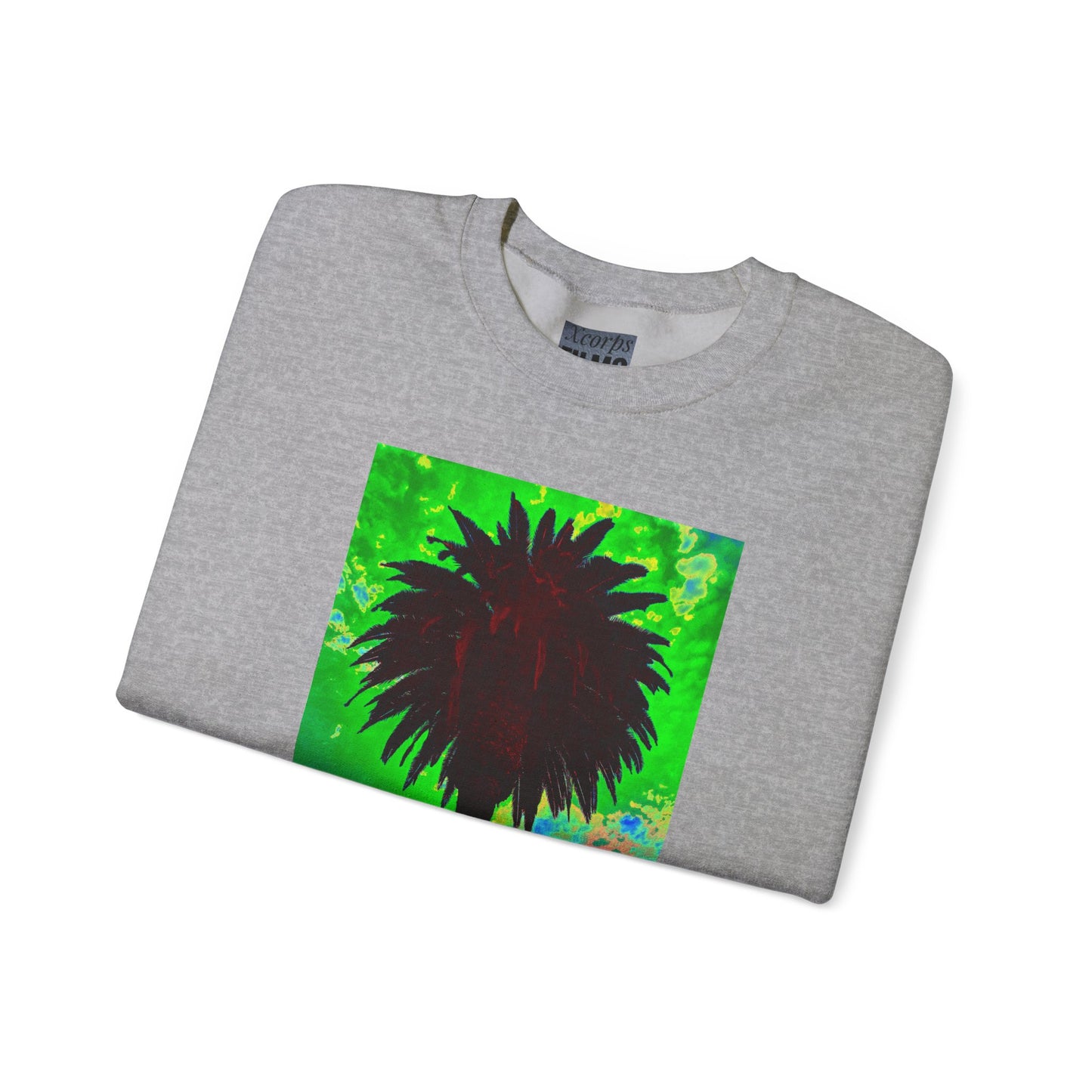 Palm Tree Surf Crewneck Sweatshirt - California Surfing Sunset JSE Surf Photo Designs #12525