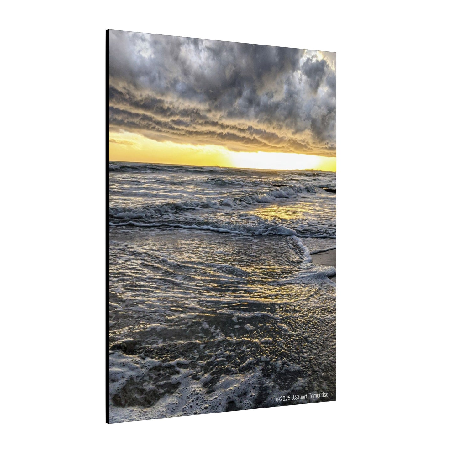 Swamis Vibe Encinitas California JSE Photograph #407 Sunset Stormy Stretched Canvas Art, Beach Sunset Wall Decor, Coastal Home Decor, Seascape Print, Gift for Ocean Lovers