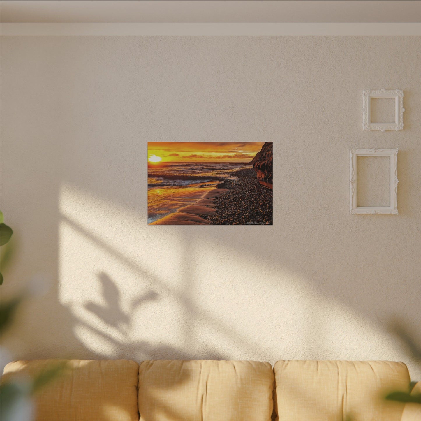 Swamis Vibe Encinitas California JSE Photograph #308 Swamis Reef Sunset Beach Canvas Art, Stretched Wall Decor, Coastal Home Decor, Ocean Sunset Artwork, Beach Lover Gift