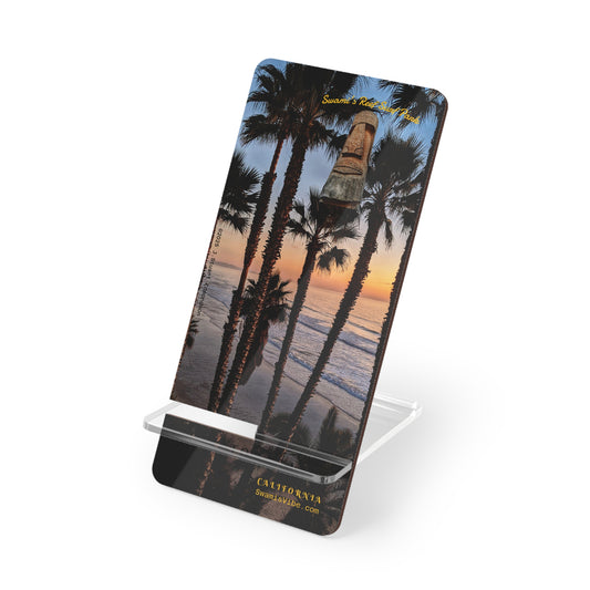 Swamis Vibe Encinitas California JSE Phone Stand Designs #2. Swamis Palm Grove California Sunset Phone Stand, Smartphone Holder, Gift for Tech Lovers, Beach Decor, Desk Organizer, Unique Gift Idea