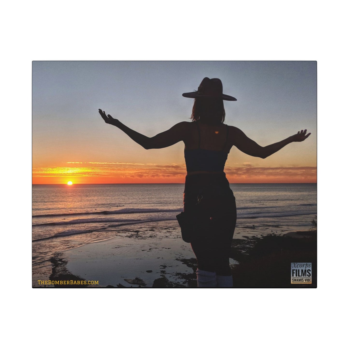 Swamis Vibe Encinitas California JSE Photograph #334 Swamis Sunset Tribute Wall Art, Matte Canvas Print, Beach Decor, Inspirational Home Decor, Gift for Nature Lovers, Relaxing Artwork