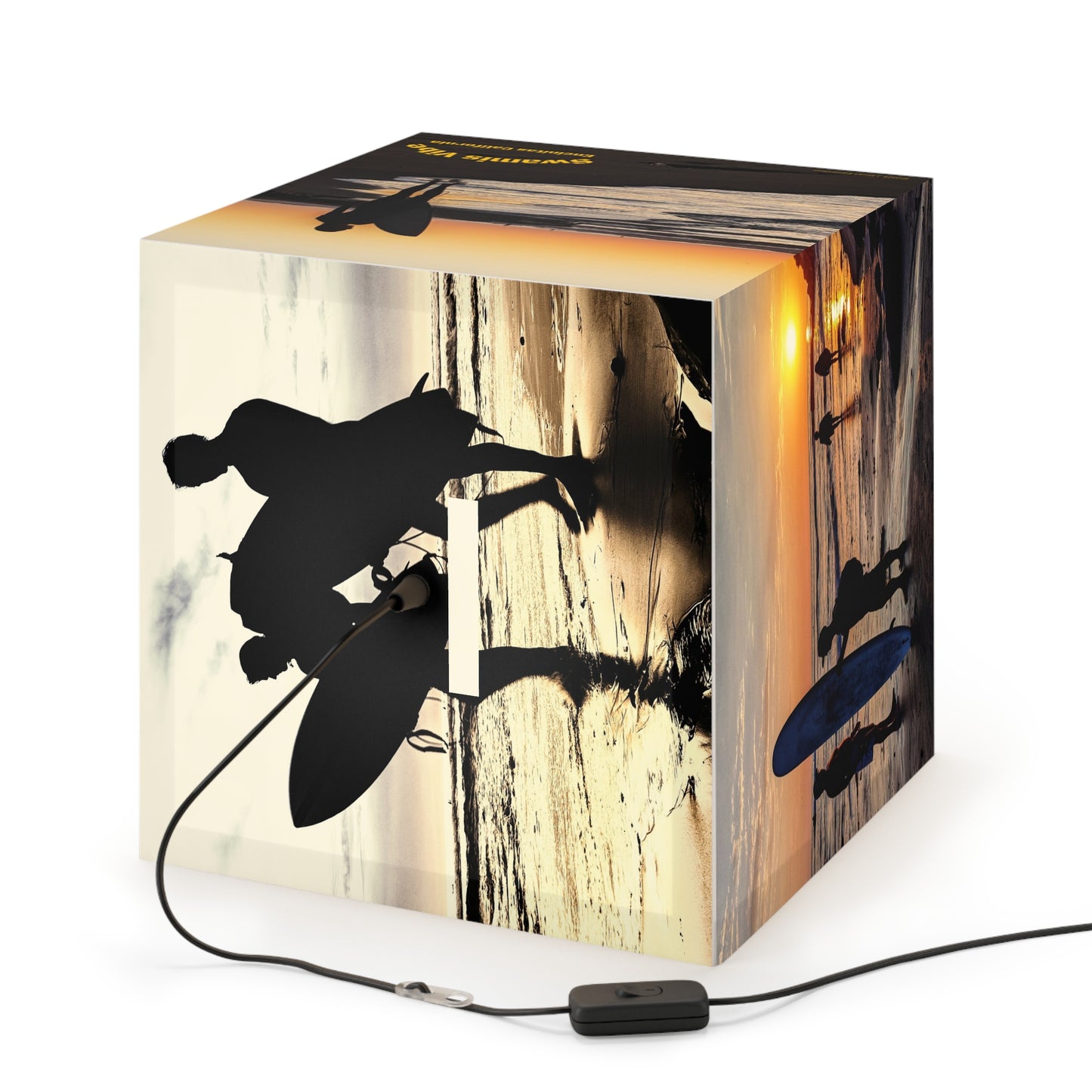 Swamis Vibe Surf and Sunsets CUBE Lamp #4 home, office lighting, surfing lamp, surfers light,