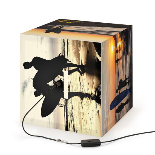 Swamis Vibe Surf and Sunsets CUBE Lamp #4 home, office lighting, surfing lamp, surfers light,