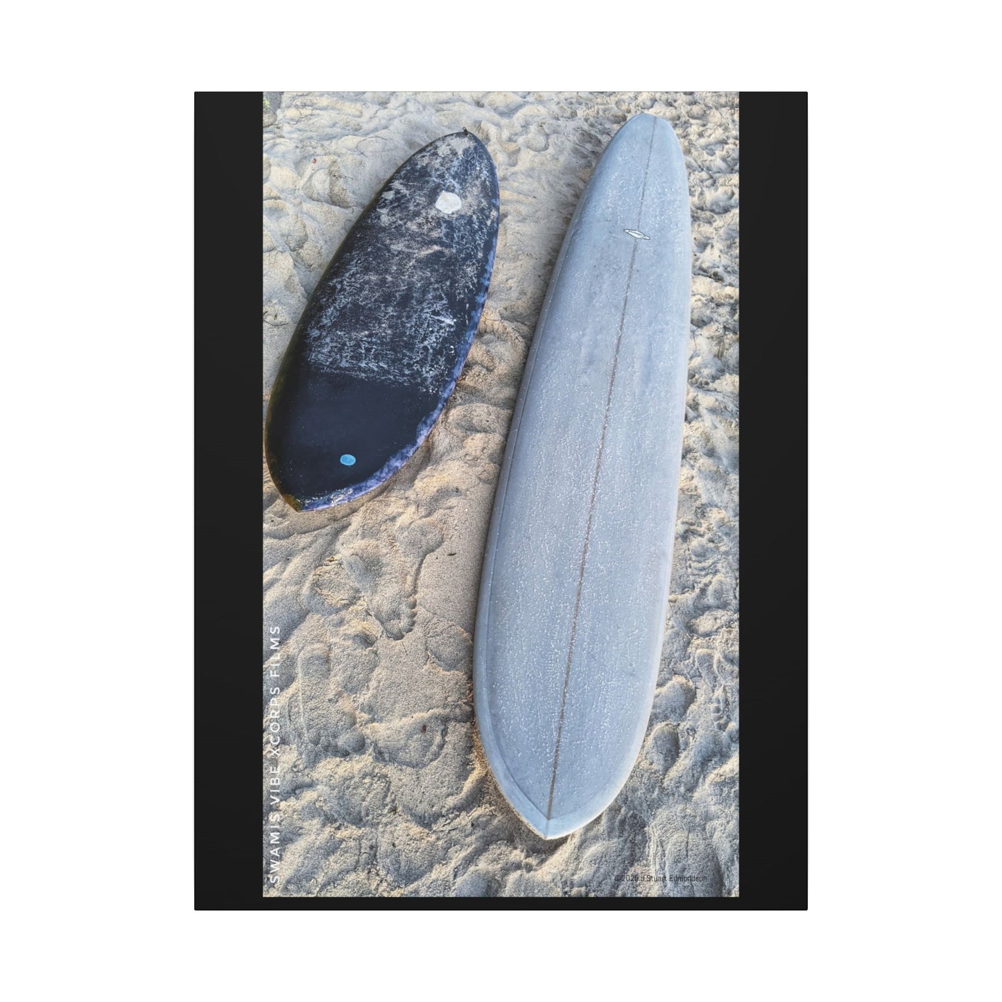 Swamis Vibe Encinitas California JSE Photograph #312 Swamis Surfboards by Ed Burke Surfboard Canvas Art Print, Coastal Home Decor, Beach Wall Art, Surfing Gift, Ocean Vibes, Nautical Wall Hanging