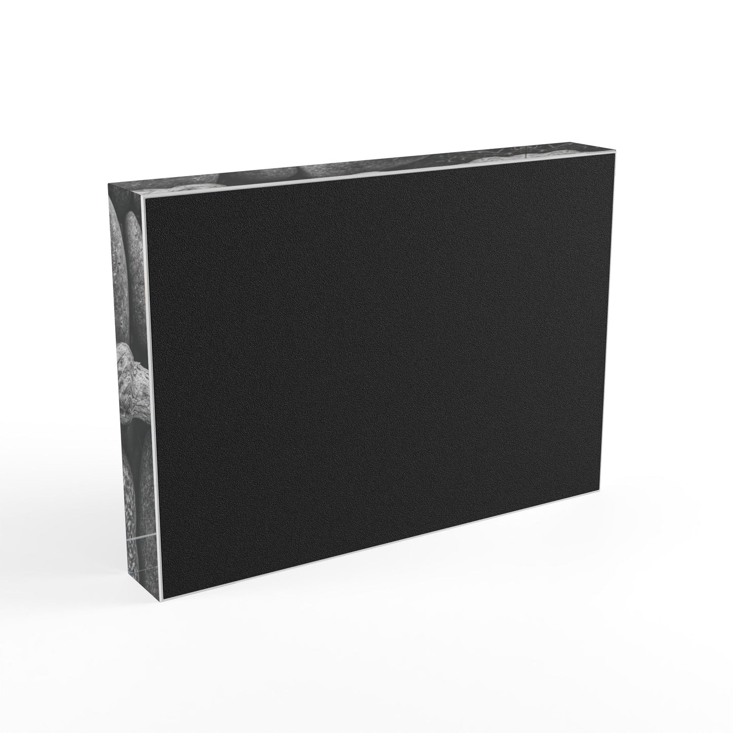 Swamis Reef Surf Beach Encinitas California - Rocks and Wood on the beach B/W Photo Block. Rustic Photo Block Display, Nature Wall Art, Home Decor, Gift for Nature Lovers