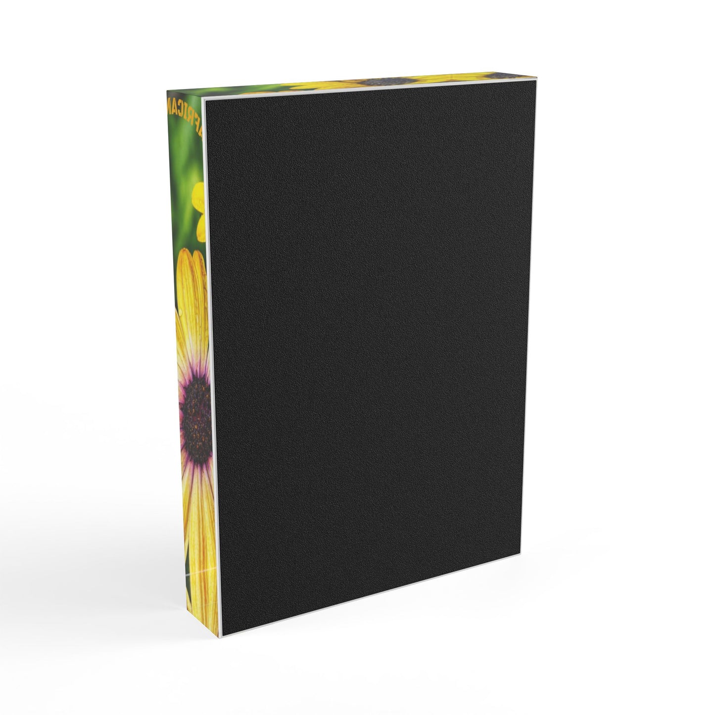 Swamis Vibe Surf and Sunsets Encinitas California Floral Photo Block Display with Yellow Flowers Home Decor, Gift for Garden Lovers, Customizable Wall Art, Spring Decor